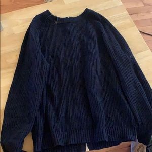 Zipper back sweater
